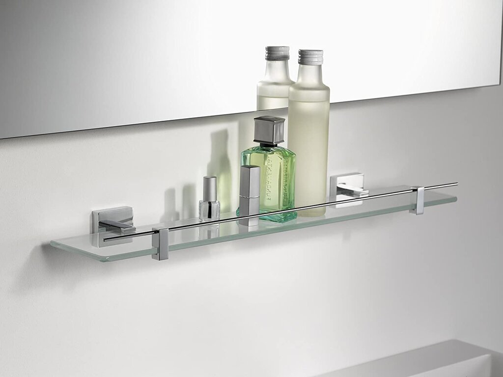 Glass shelves for the bathroom