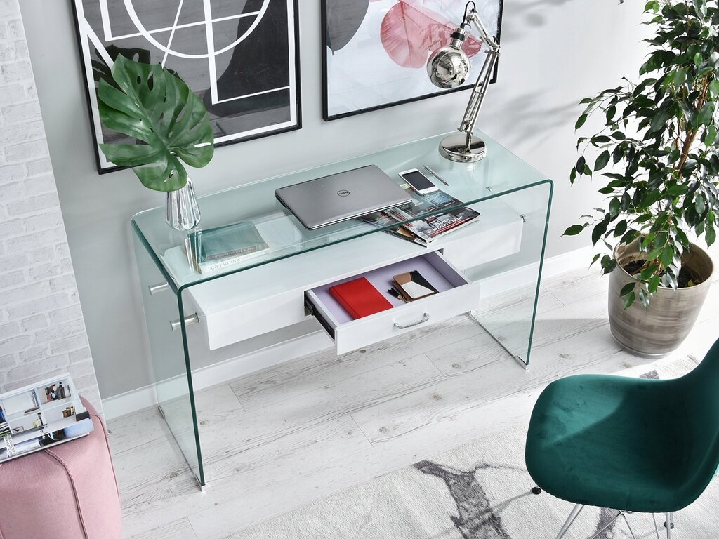 Glass IKEA table in the interior