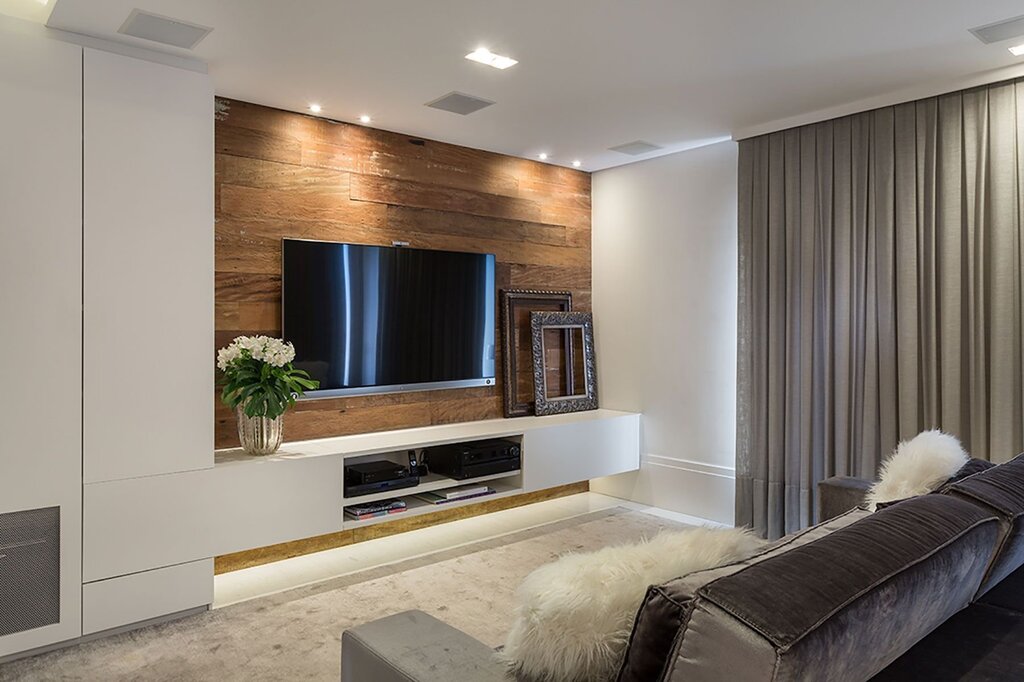 Wall panels for the TV area