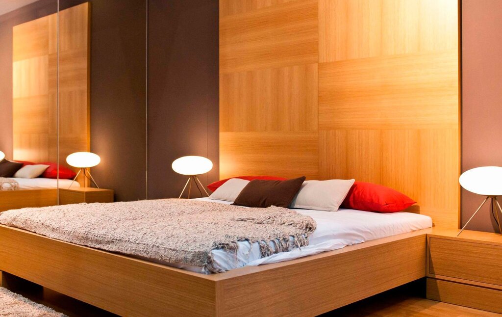 MDF wall panels in the bedroom