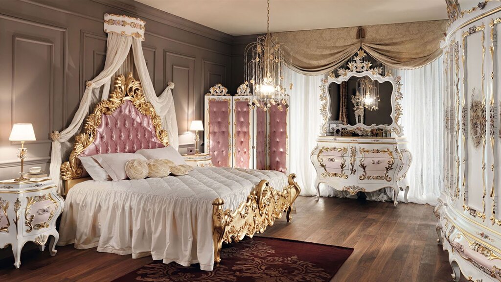 Baroque style in bedroom interior