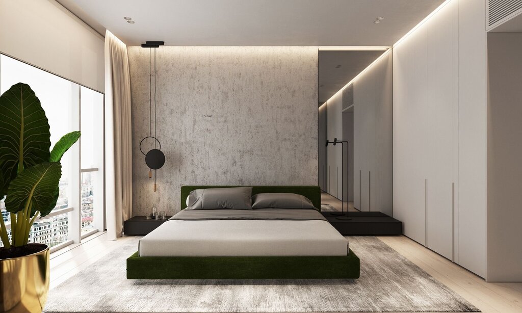 Стиль минимализм в интерьере спальни