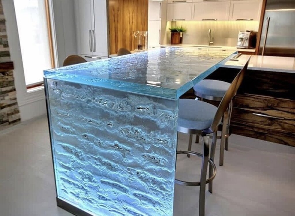 Glass countertop