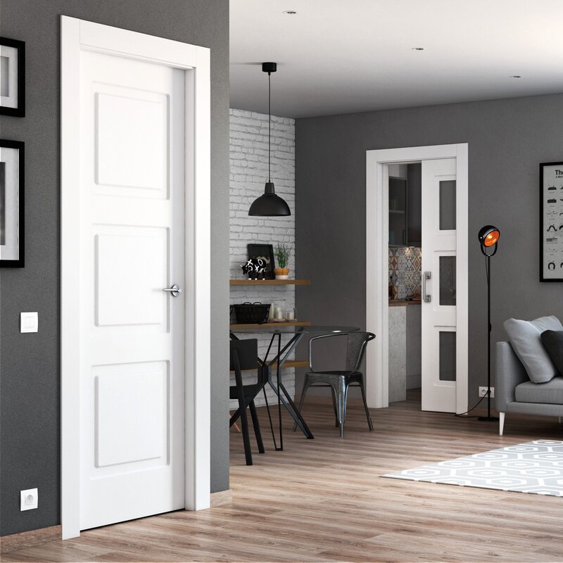 Light gray doors in the apartment interior