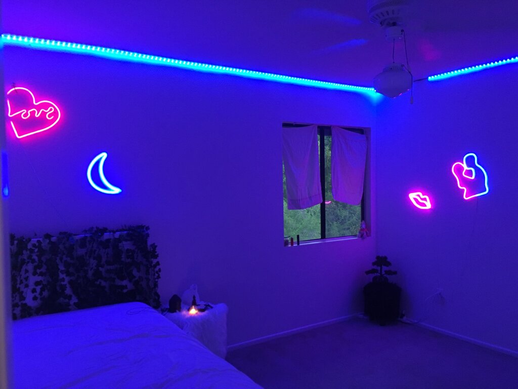 LED strip on the wall