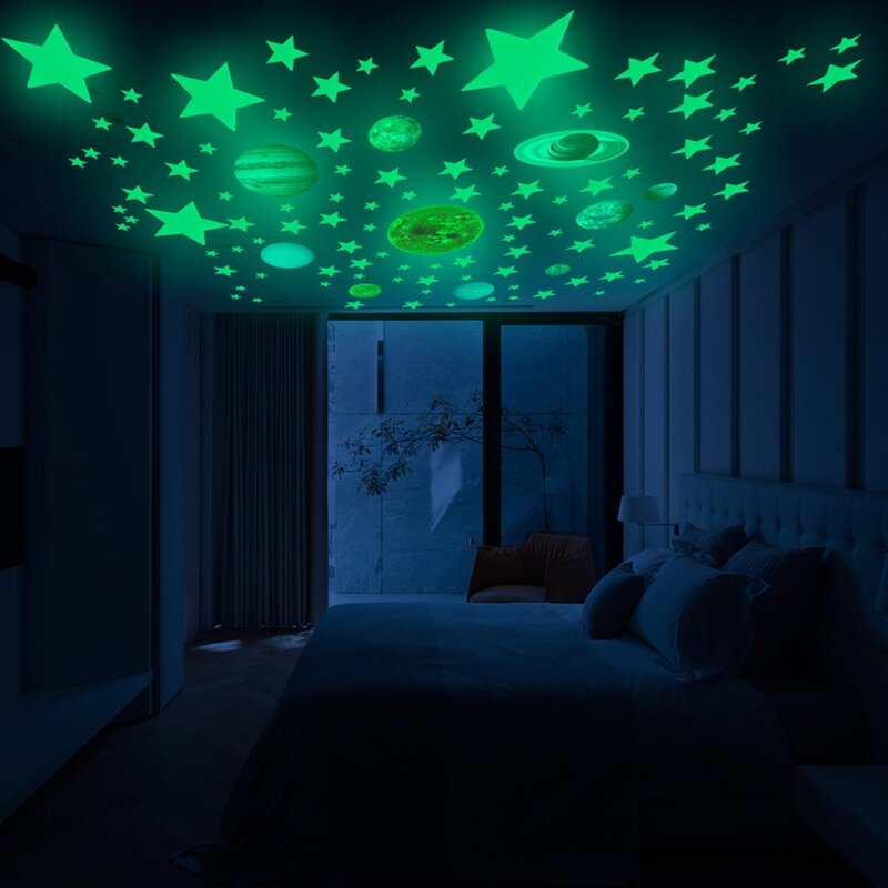 Glow-in-the-dark stickers for the ceiling