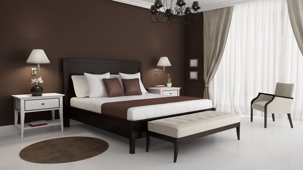 Темно коричневый цвет мебели
