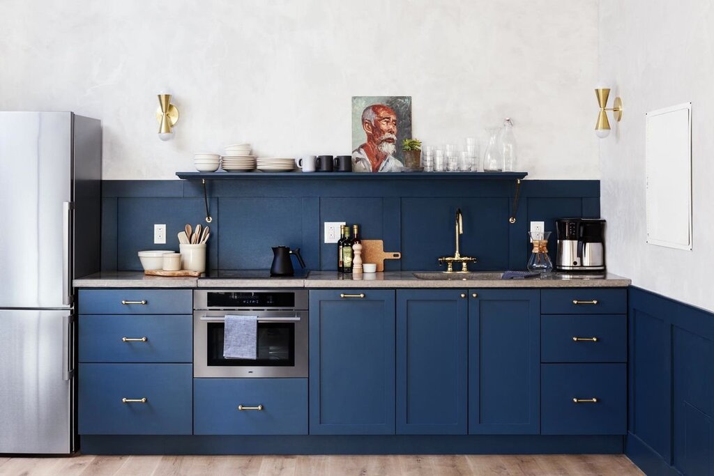 Темно синяя кухня икеа