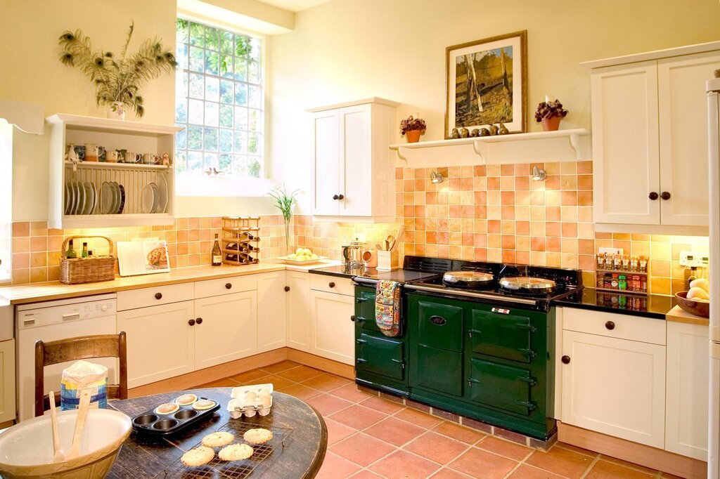 Terracotta floor in the kitchen