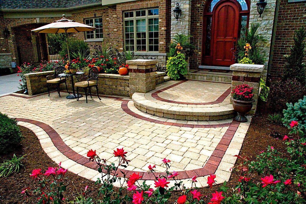 Terrace made of paving stones