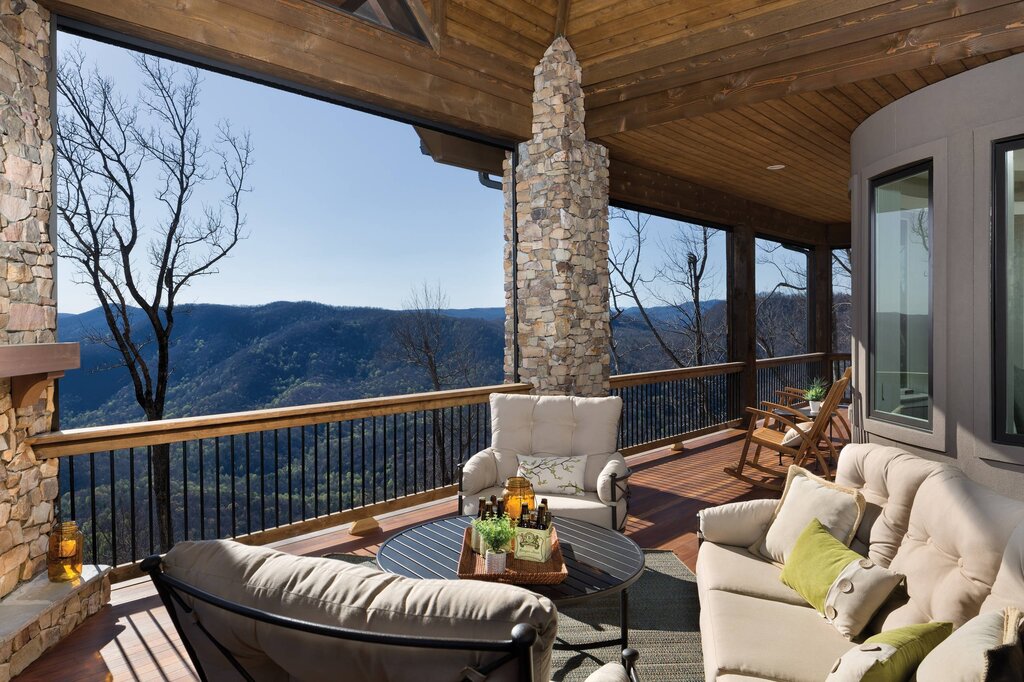 Terrace with a balcony