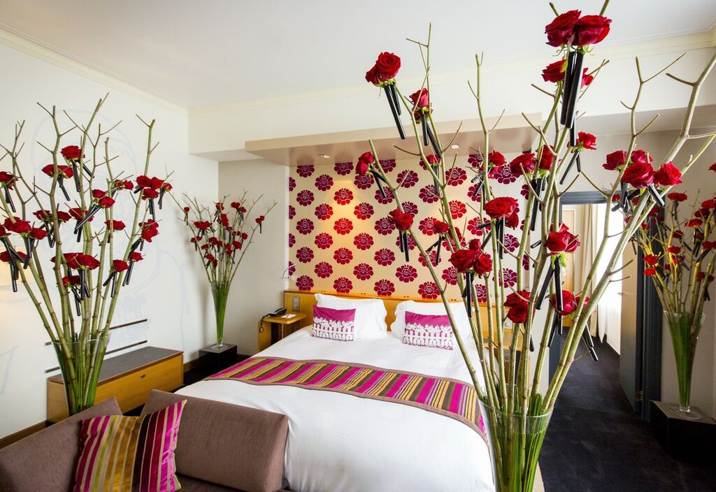 Flowers in the bedroom interior