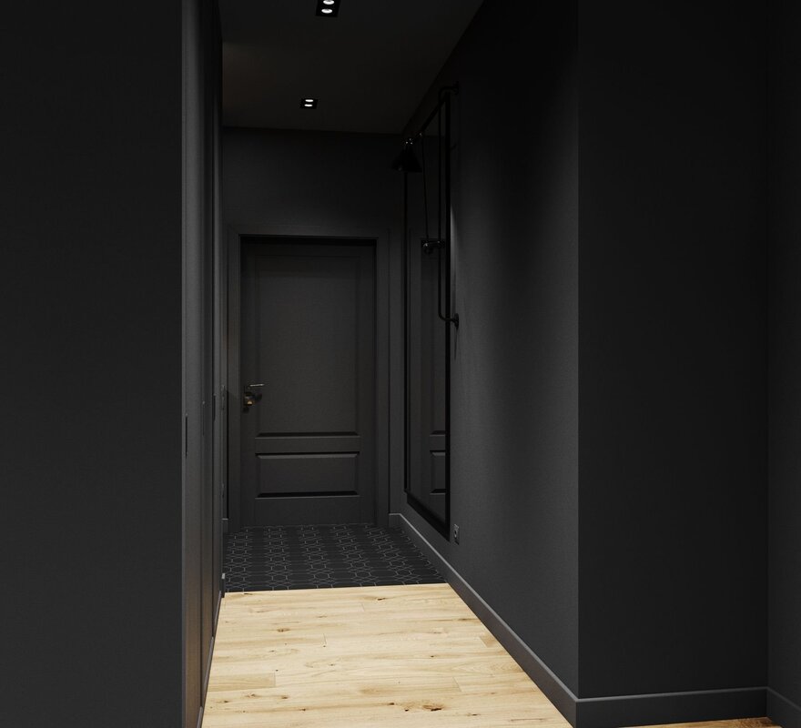 Тёмно серый коридор 10 фото