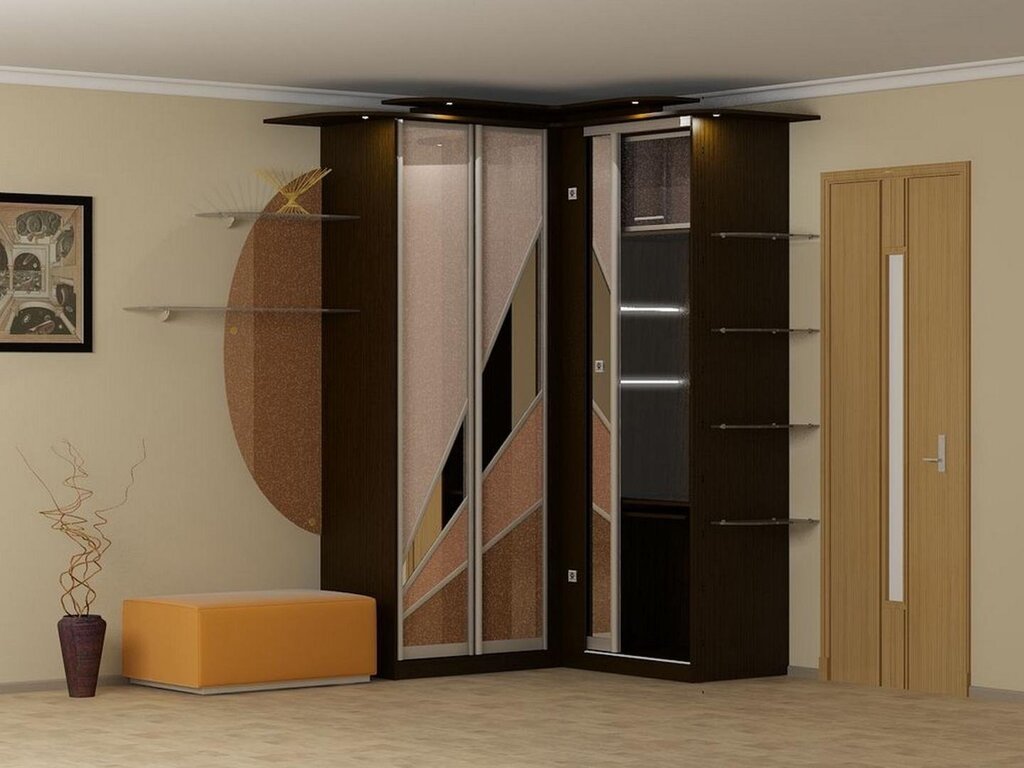 Corner sliding wardrobe