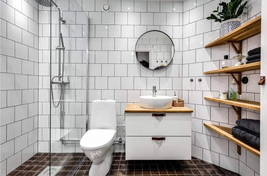 Ванна и туалет в скандинавском стиле