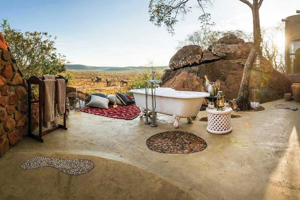 An outdoor bathroom