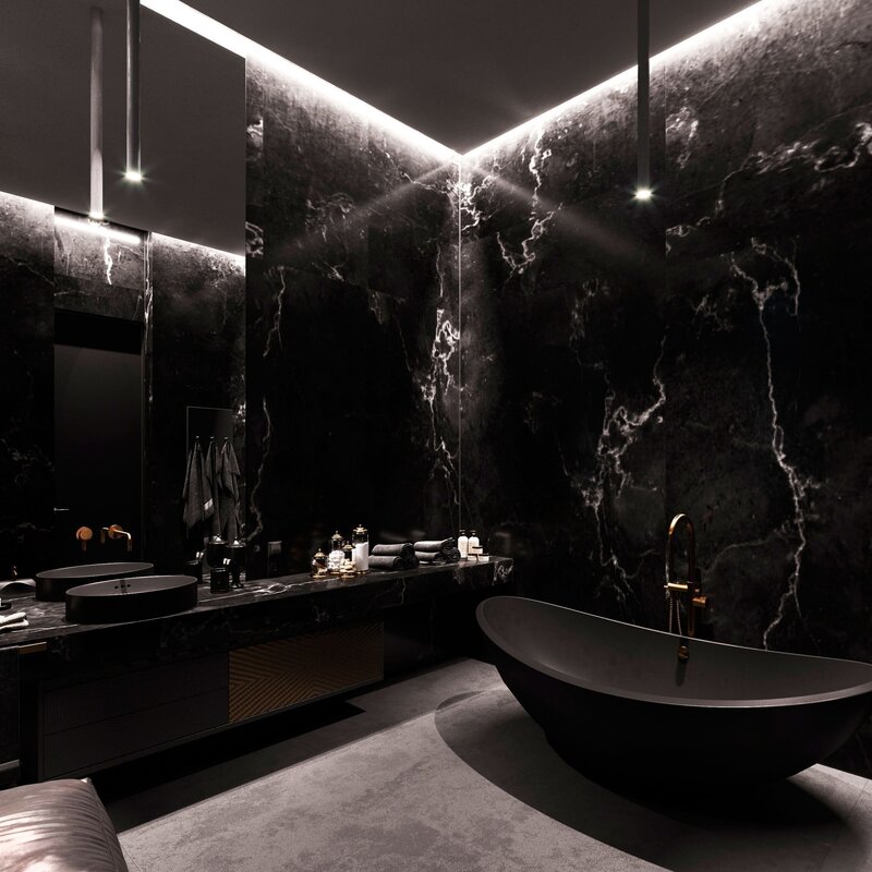 Bathroom in black style