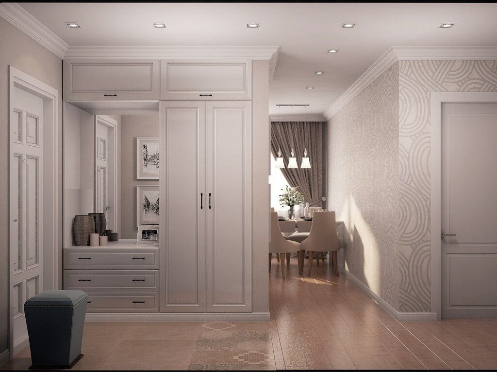 Built-in hinged wardrobes in the hallway