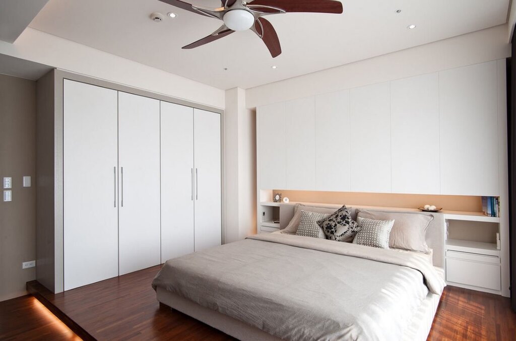 Built-in drywall closets in the bedroom