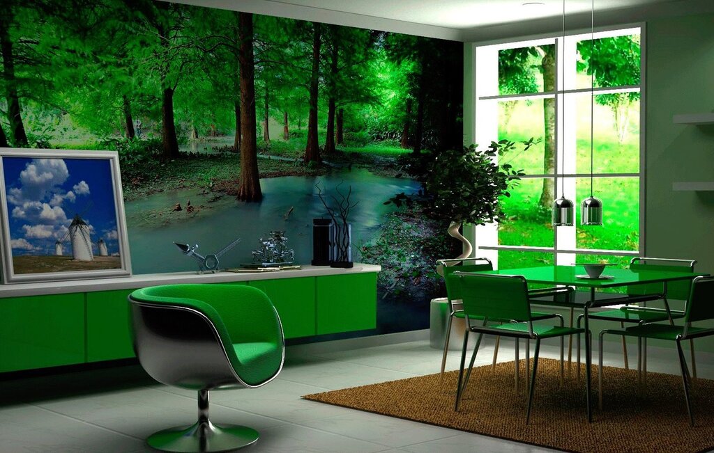 Зеленая мебель в интерьере