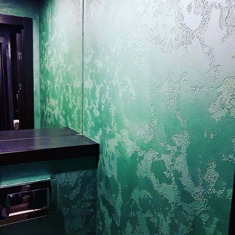 Green Venetian plaster