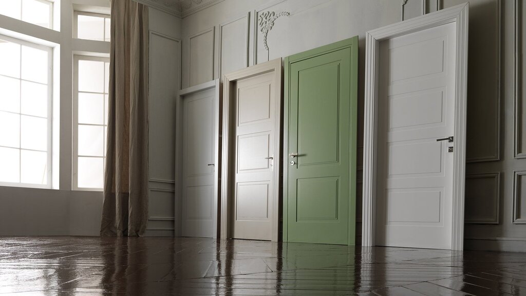 Green interior doors