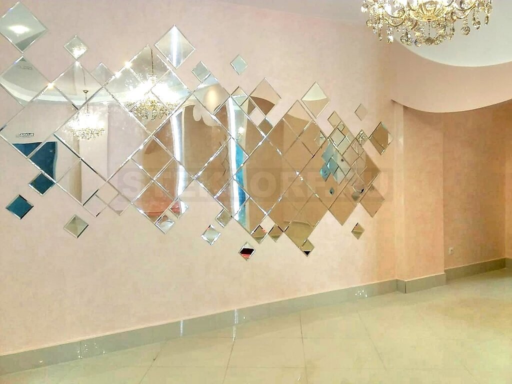 Зеркальные квадраты на стену