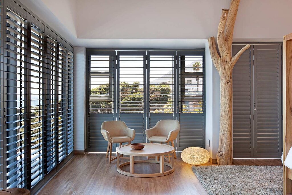 Louvered doors in the interior