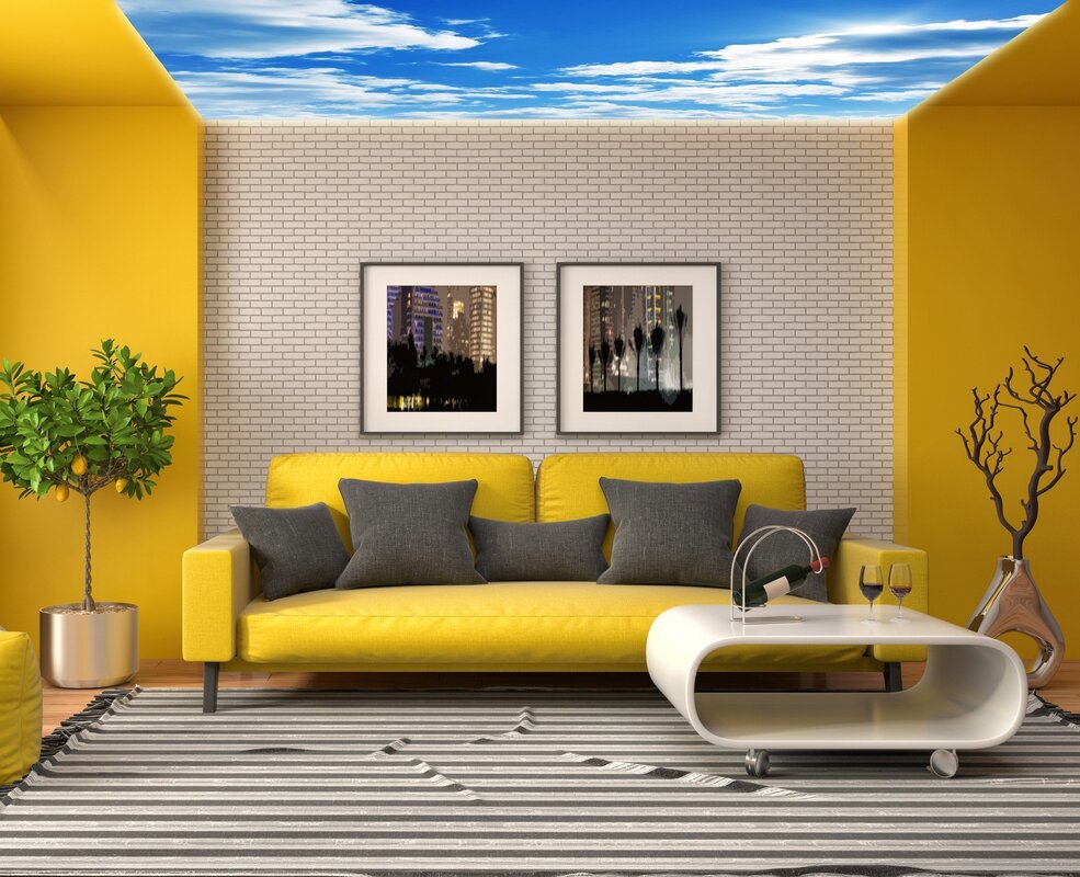 Yellow color of the walls